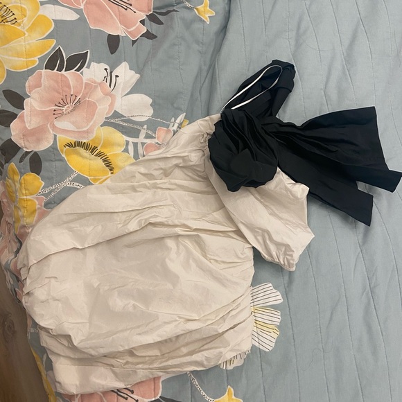 BOGO Zara Cream Pleated Top with Bow. Size Small. Sold out. - Picture 6 of 10